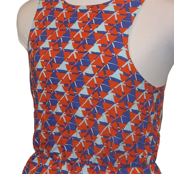 Everly Pink Geometric Sleeveless Keyhole Dress - Picture 5 of 6